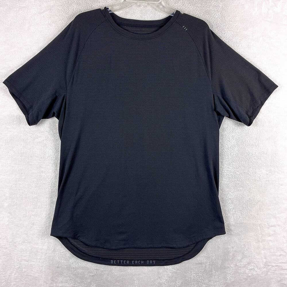 Lululemon Shirt Men XXL Black Drysense Performance Stretch Preppy Workout Gym